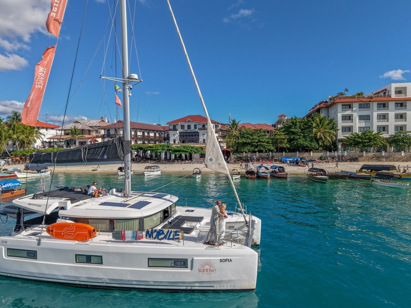 Ultra-Luxury Sunset Catamaran Experience in Zanzibar with Gourmet Lunch